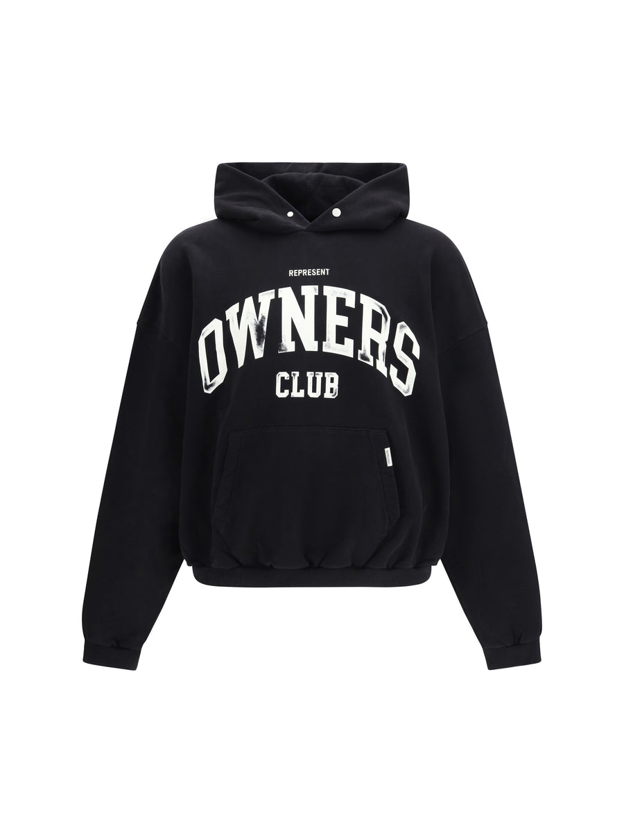 Represent 100% Cotton hoodie in black