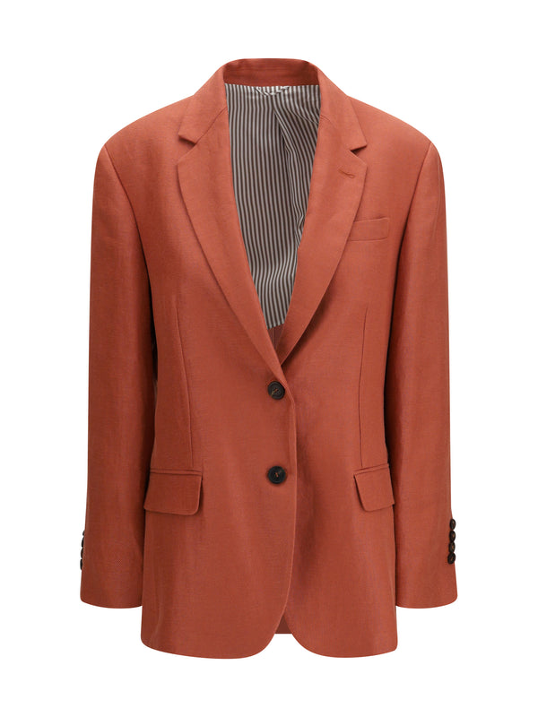 Brunello Cucinelli 100% Linen blazer in orange