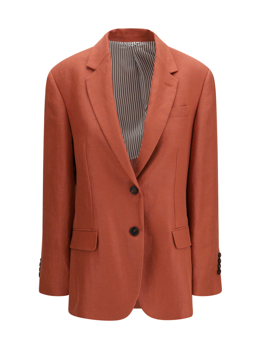 Brunello Cucinelli 100% Linen blazer in orange