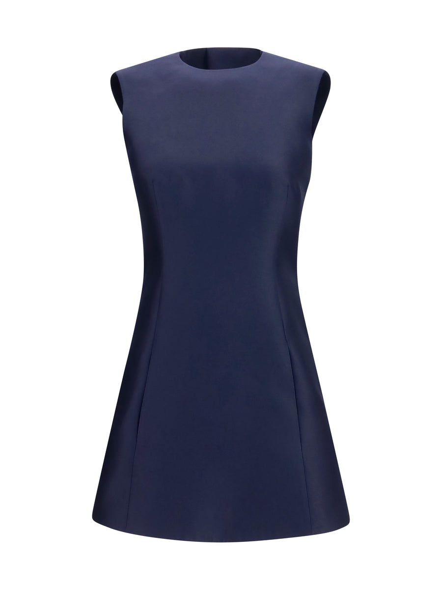 Balenciaga 80% Merino wool Ovis Aries dress in navy