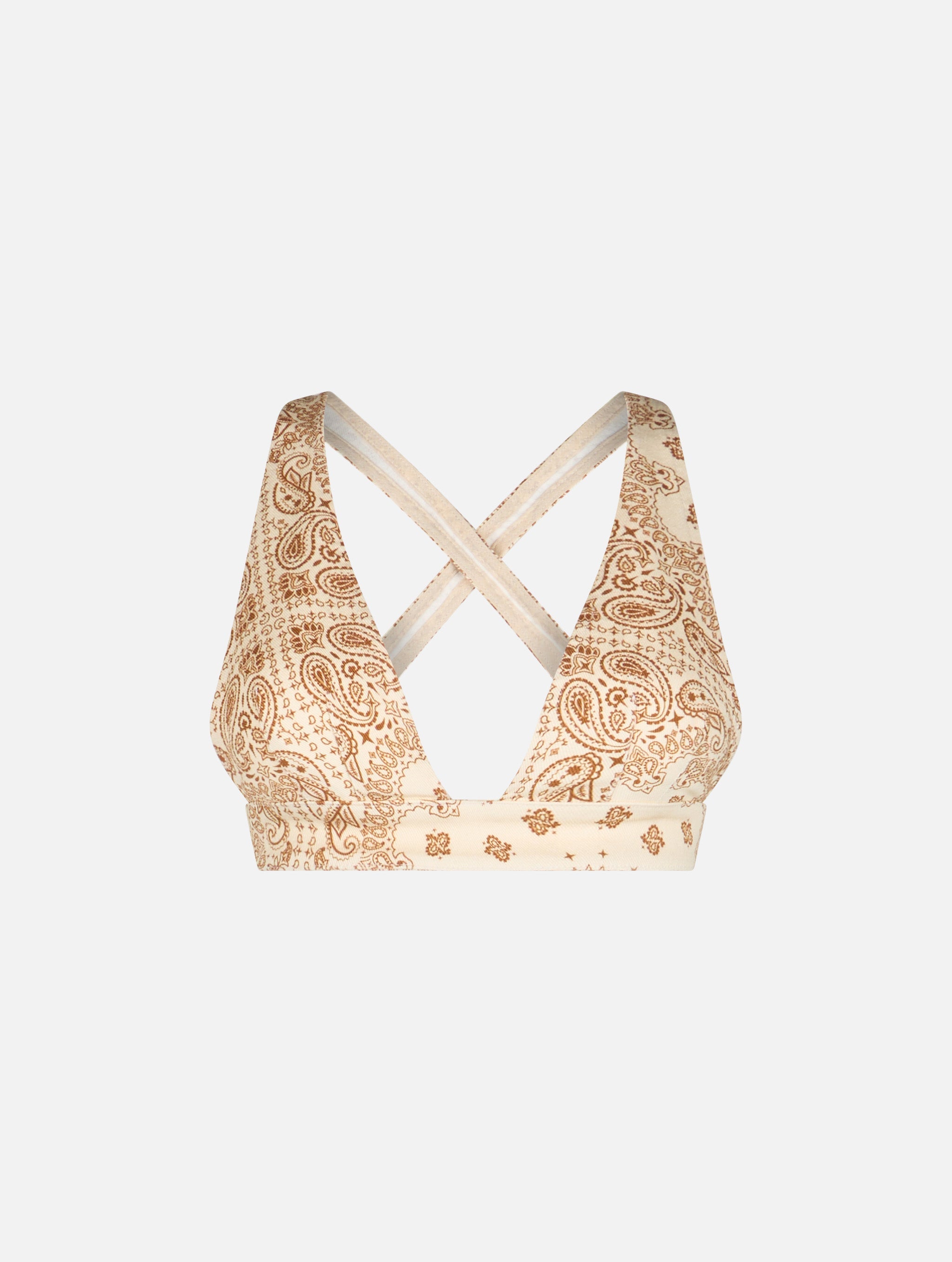 Eda Bandana Print Denim Top White Top_apparel