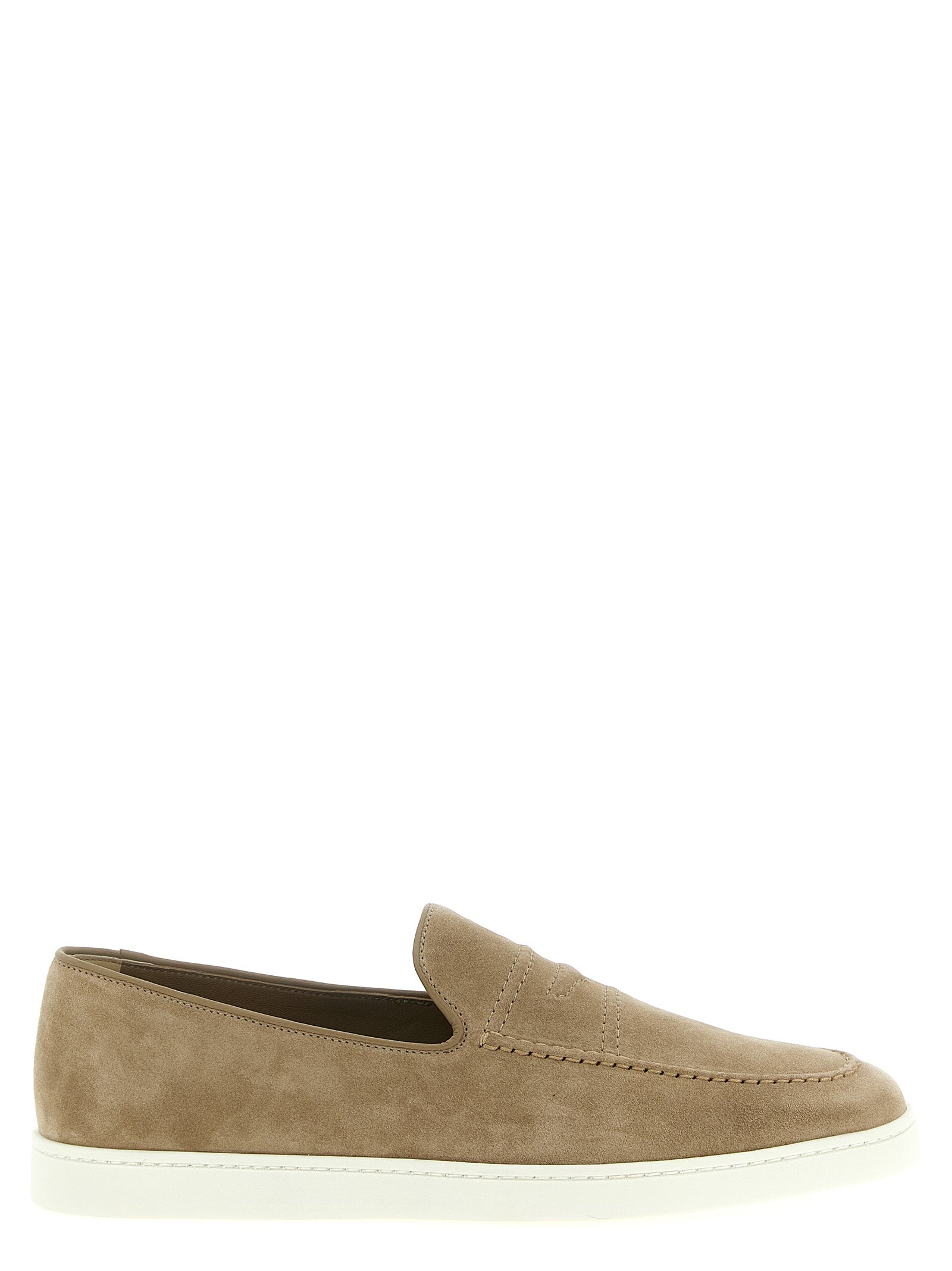 Suede loafers Beige Calfskin Leather (bos Taurus)