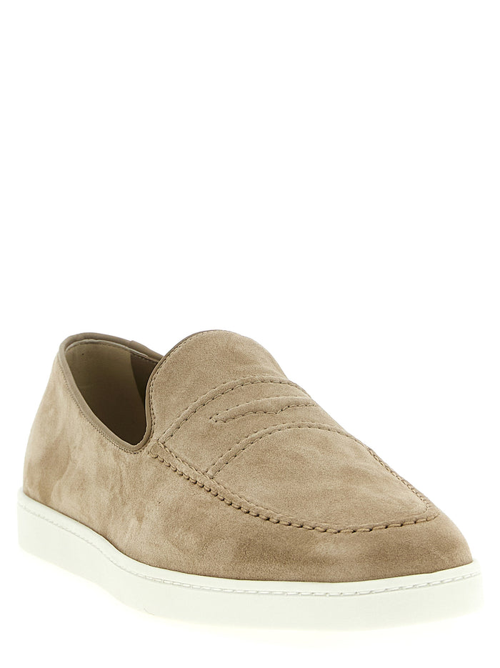 Suede loafers Beige Calfskin Leather (bos Taurus)