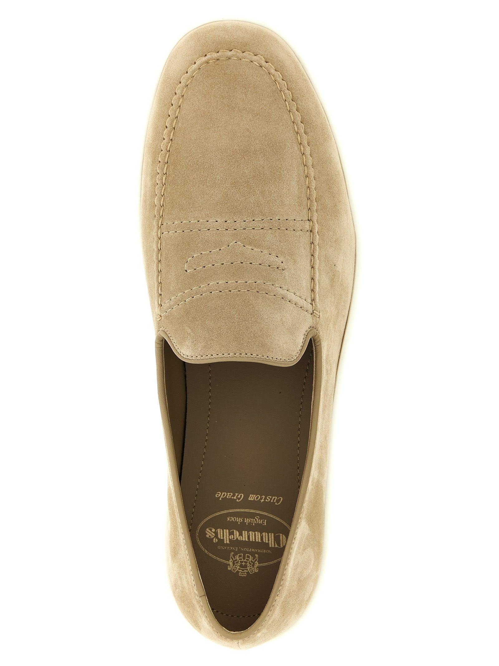 Suede loafers Beige Calfskin Leather (bos Taurus)