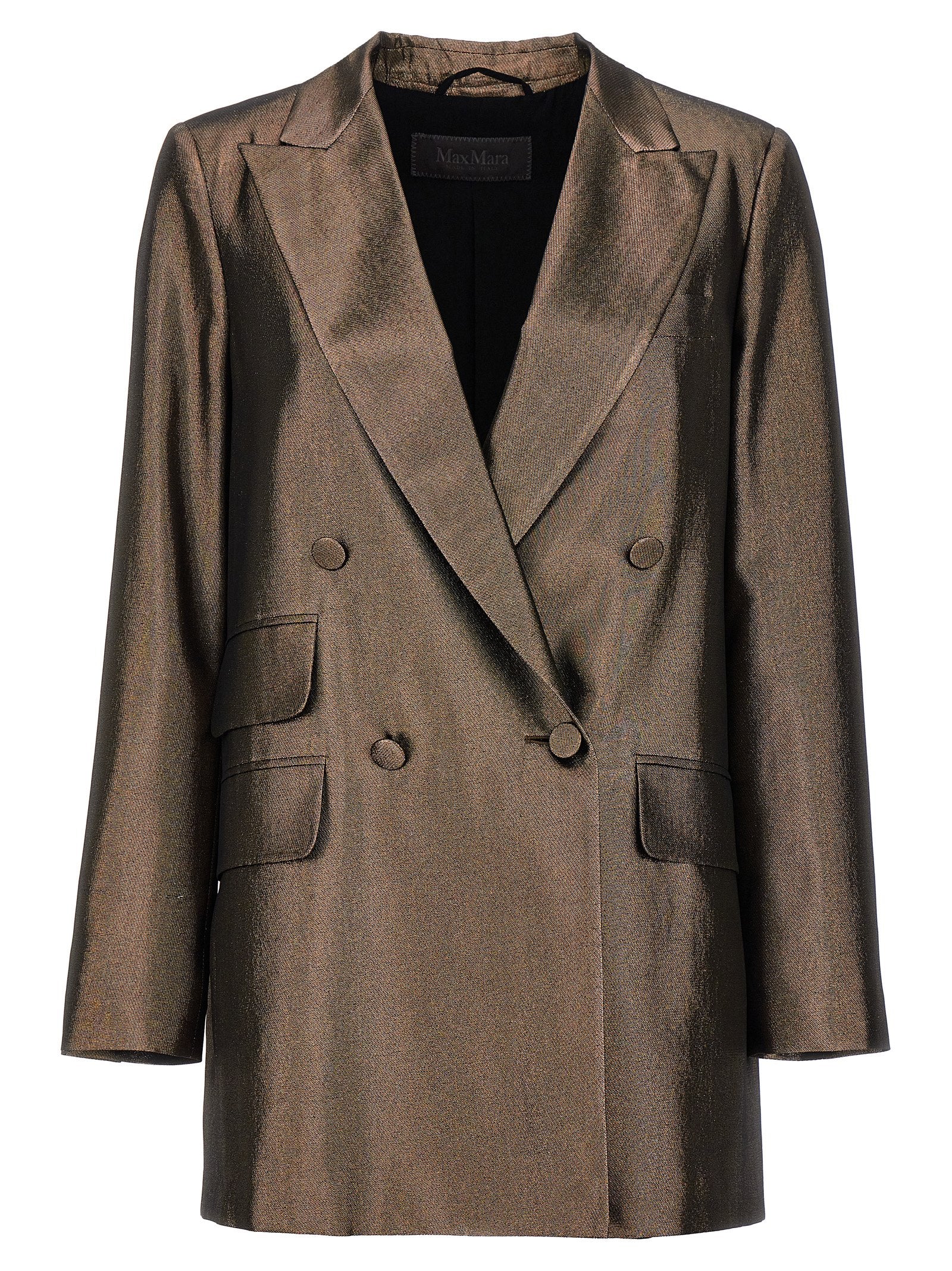 Edro Blazer Brown Silk Metallic Fibers Blazer, Suits