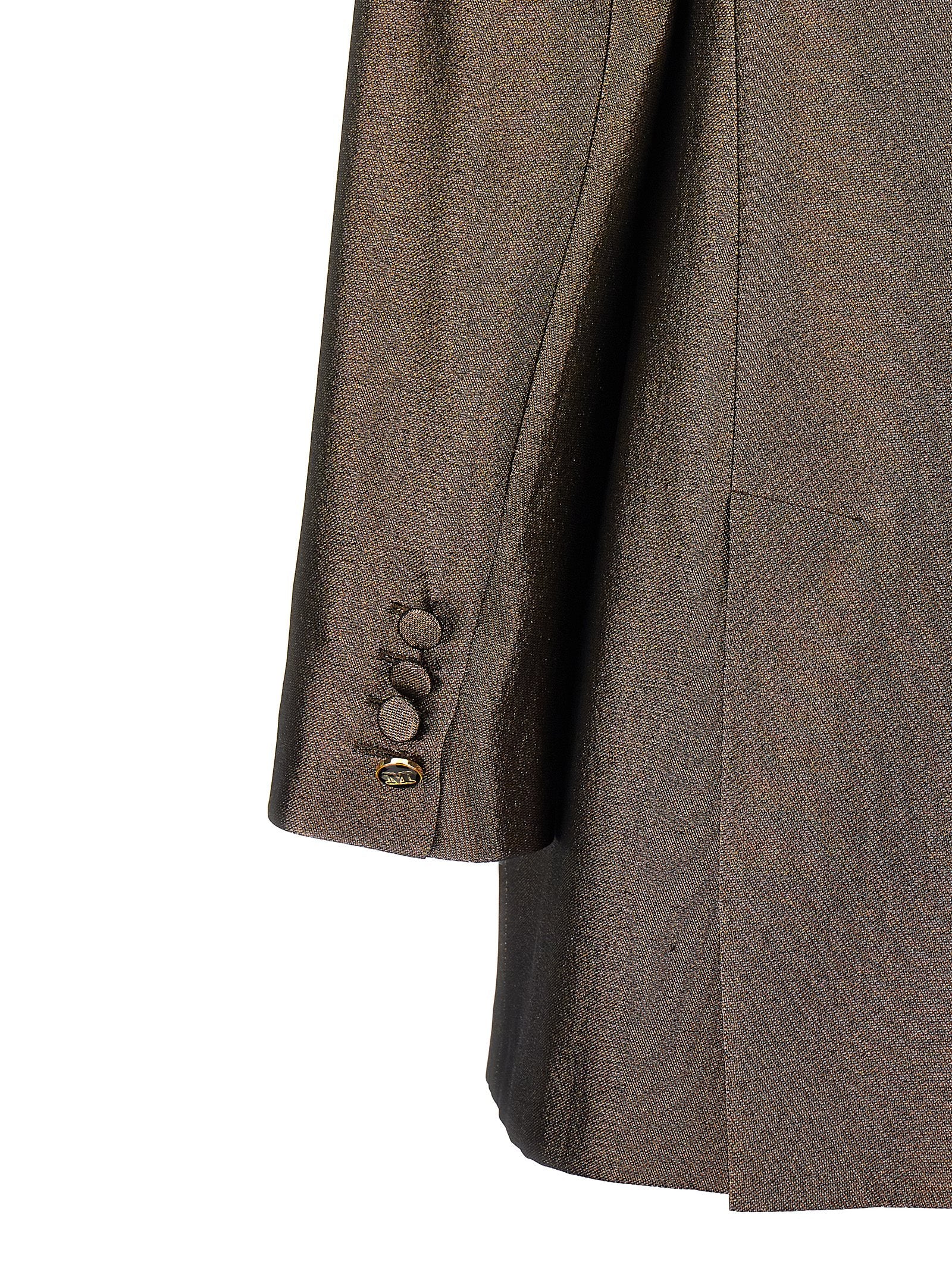 Edro Blazer Brown Silk Metallic Fibers Blazer, Suits