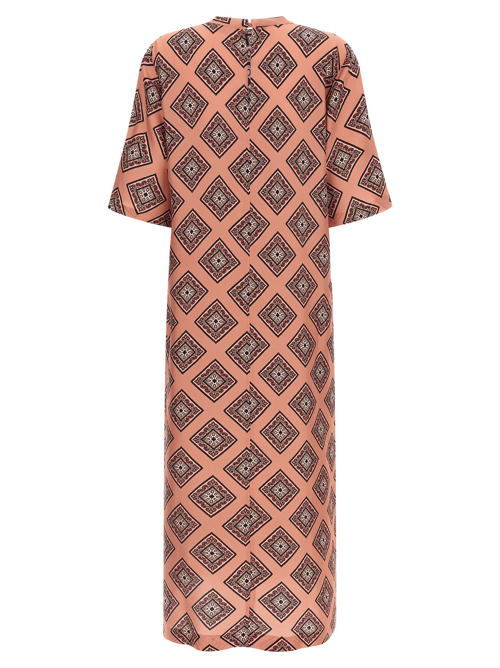 Tie print dress Pink Silk