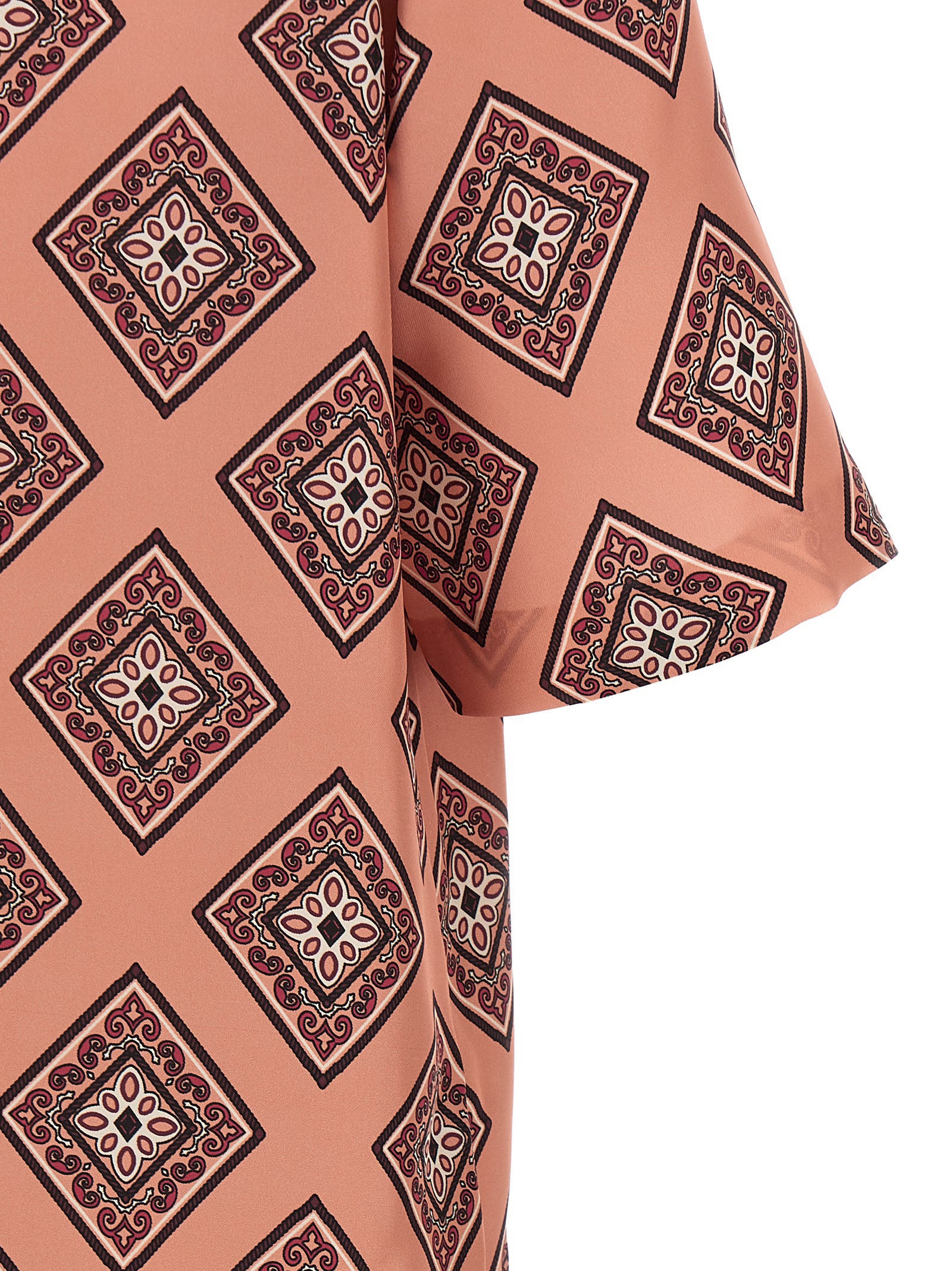 Tie print dress Pink Silk