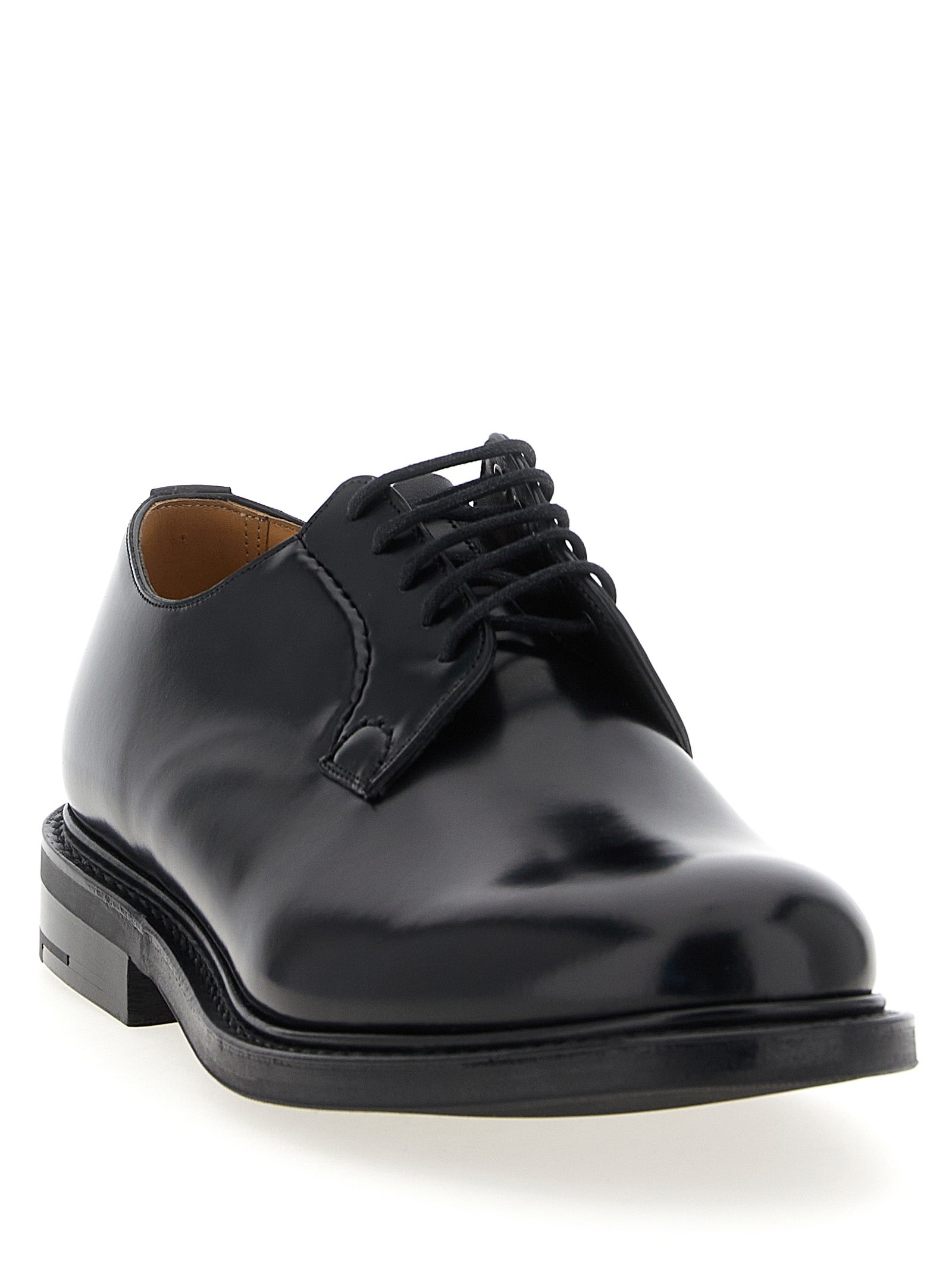 Shannon derby Black Calfskin Leather (bos Taurus) Lace Up Shoes