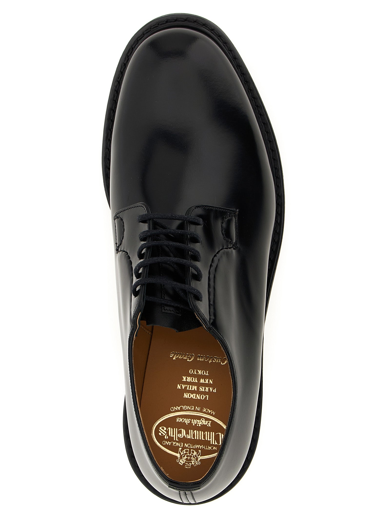 Shannon derby Black Calfskin Leather (bos Taurus) Lace Up Shoes
