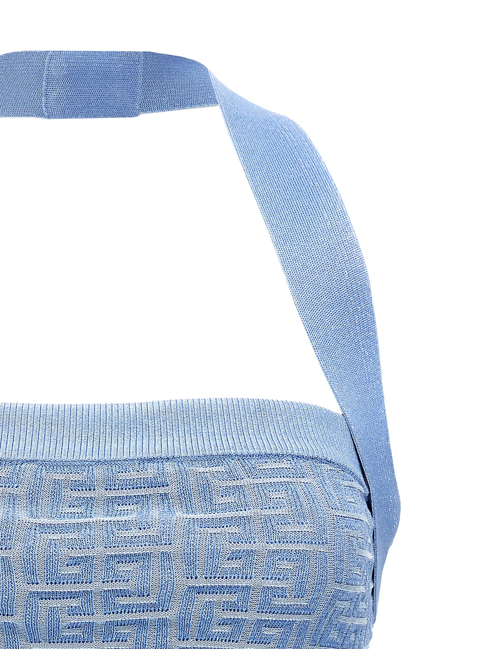 PB top Light Blue Viscose Metal Polyester Tops