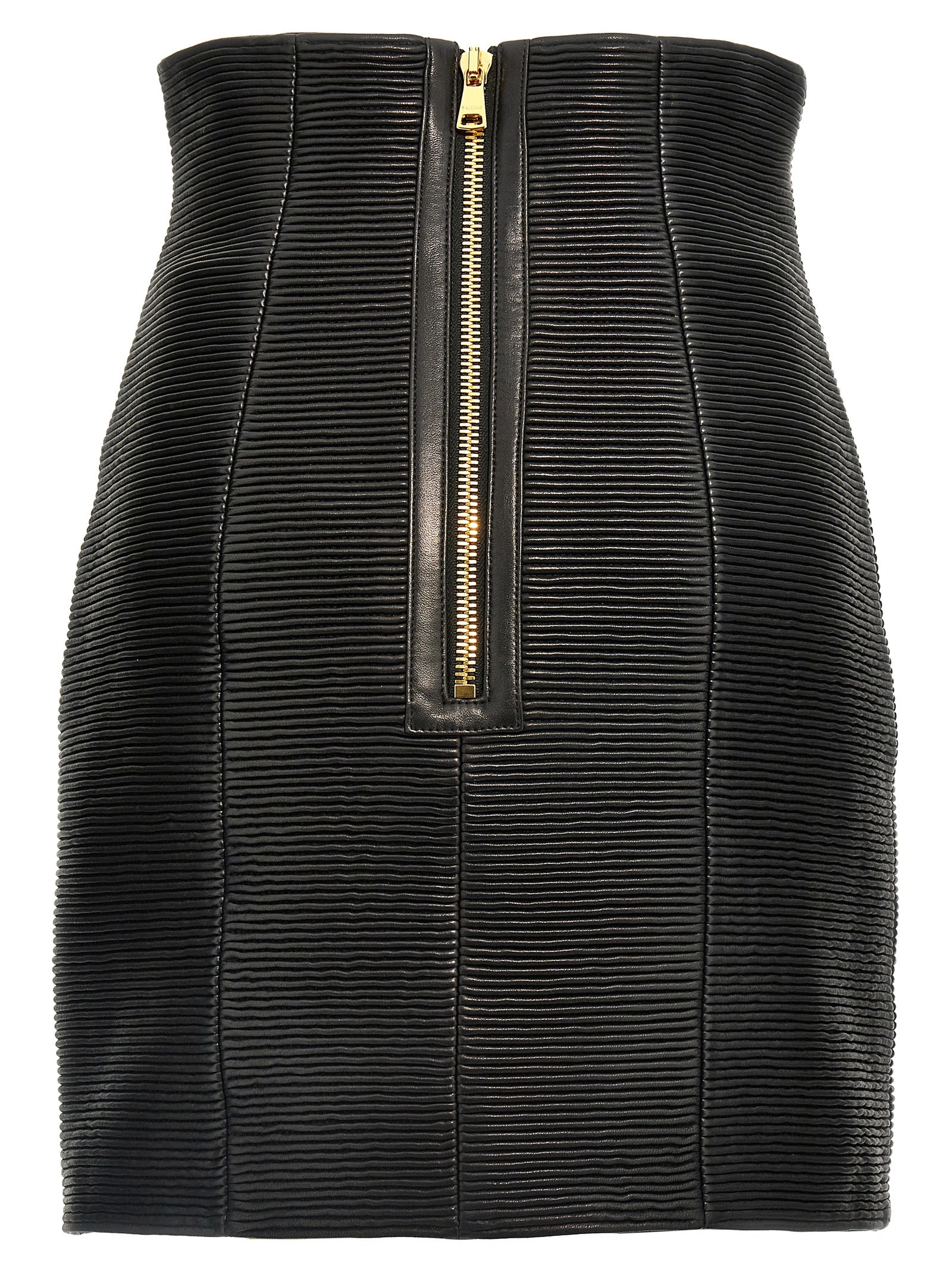 HW Rolled skirt Black Lamb Leather (ovis Aries)