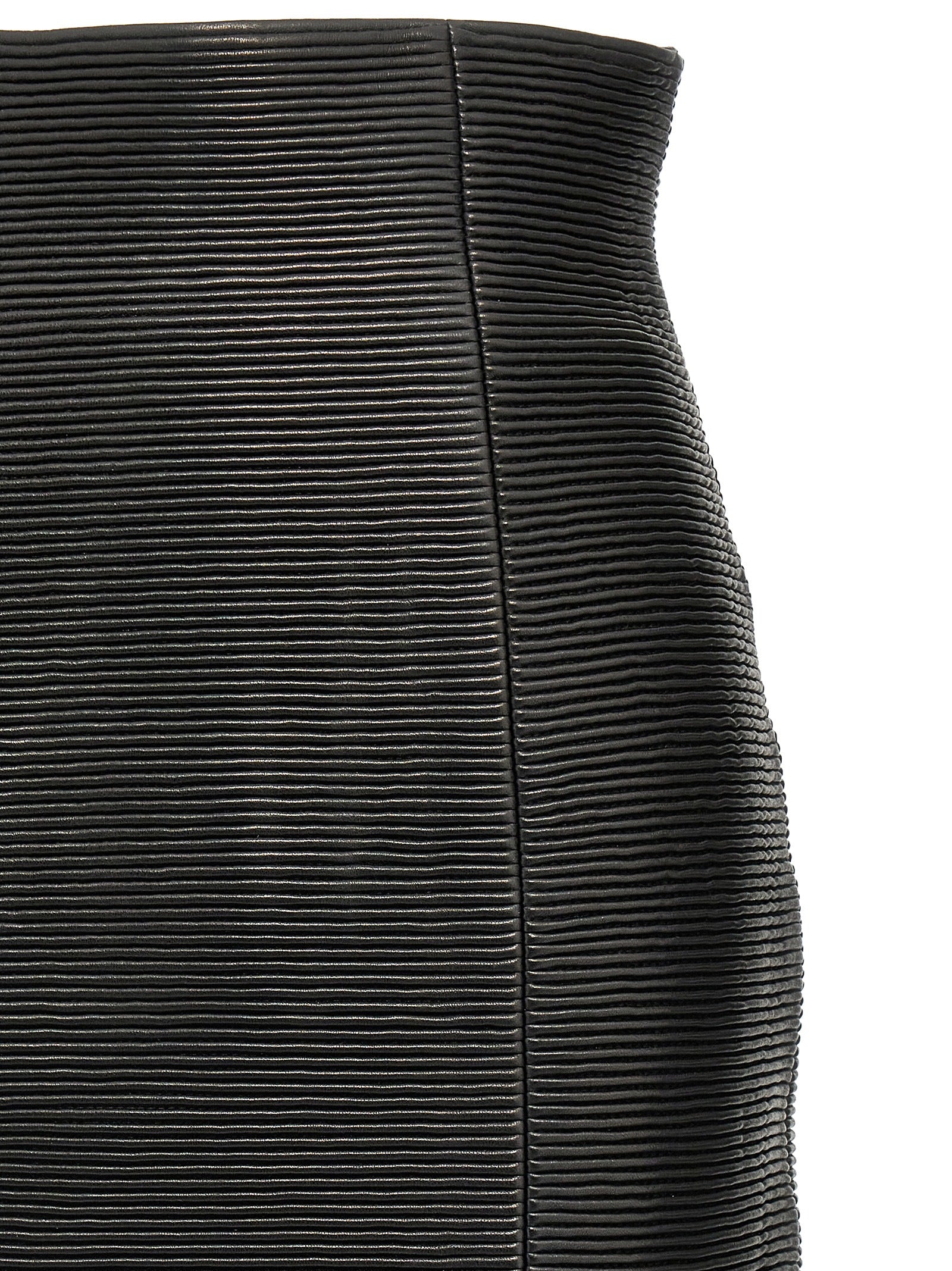 HW Rolled skirt Black Lamb Leather (ovis Aries)
