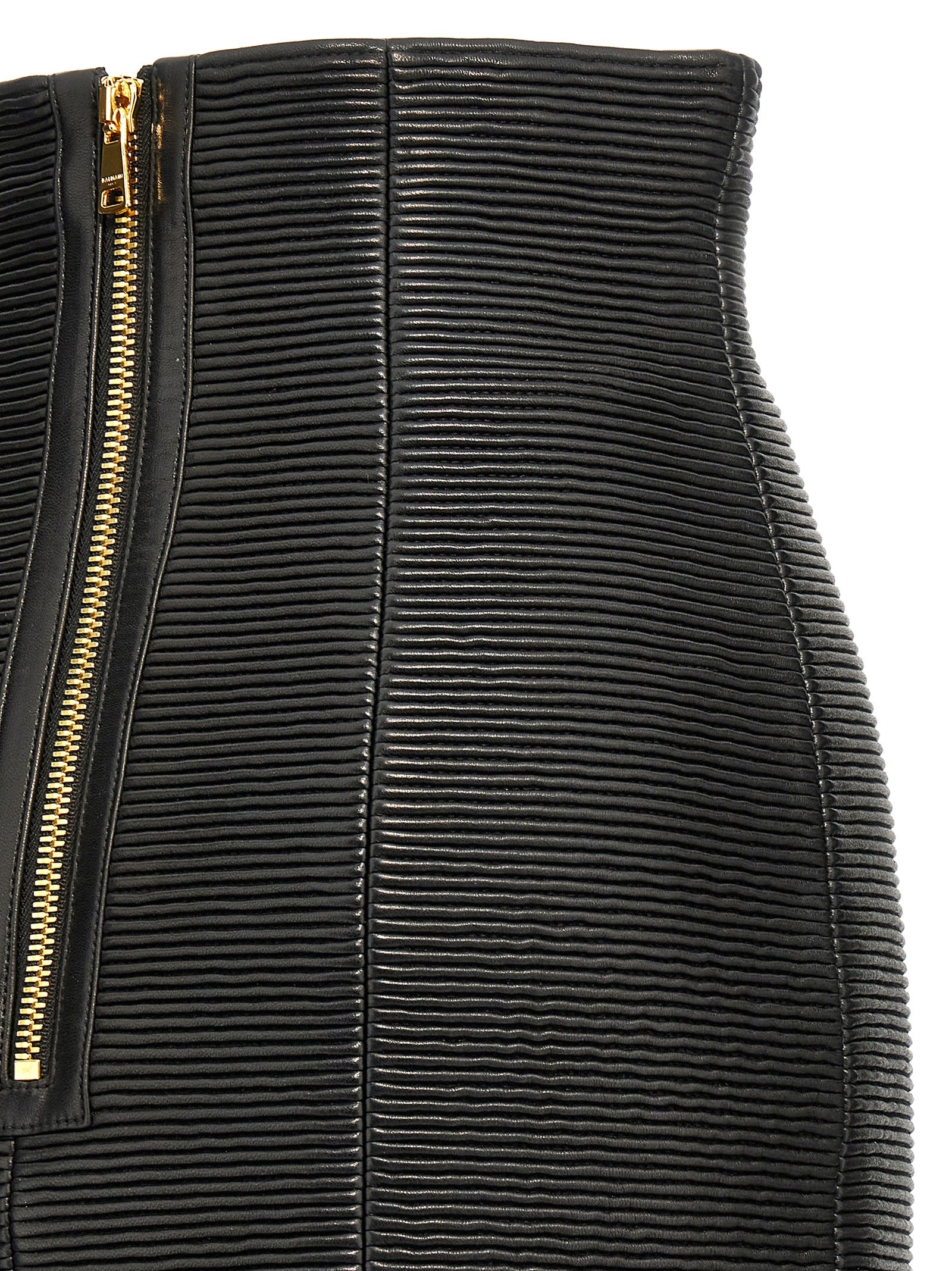 HW Rolled skirt Black Lamb Leather (ovis Aries)