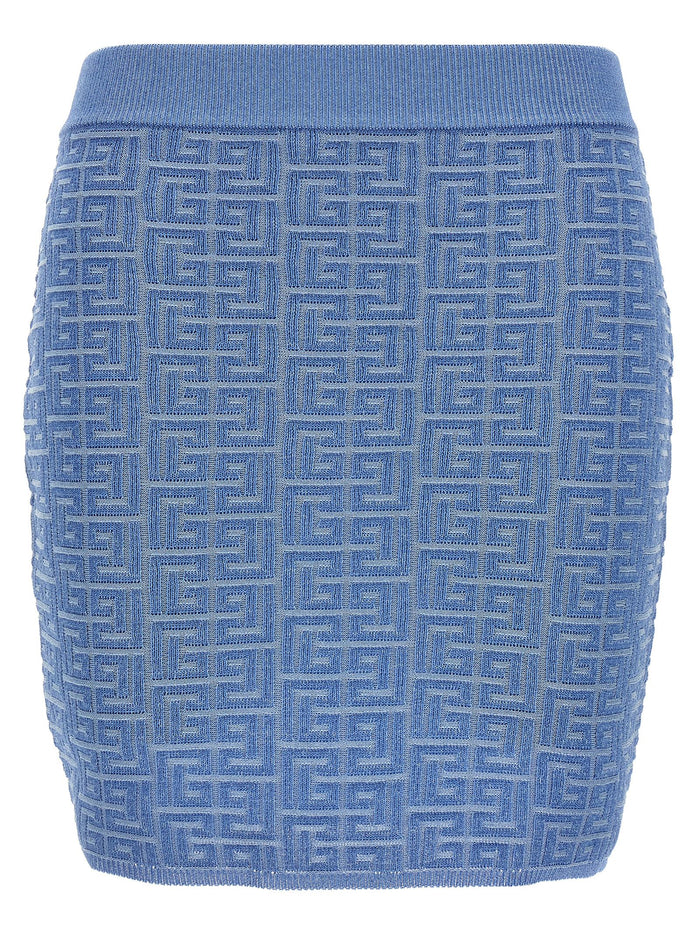 PB mini skirt Light Blue Viscose Metal Polyester
