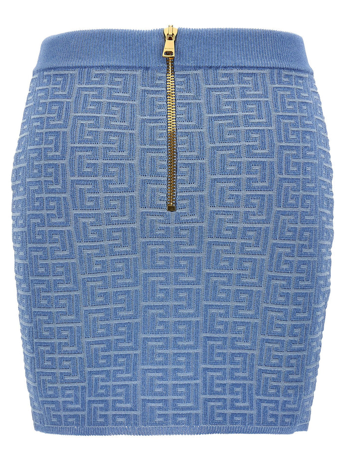 PB mini skirt Light Blue Viscose Metal Polyester