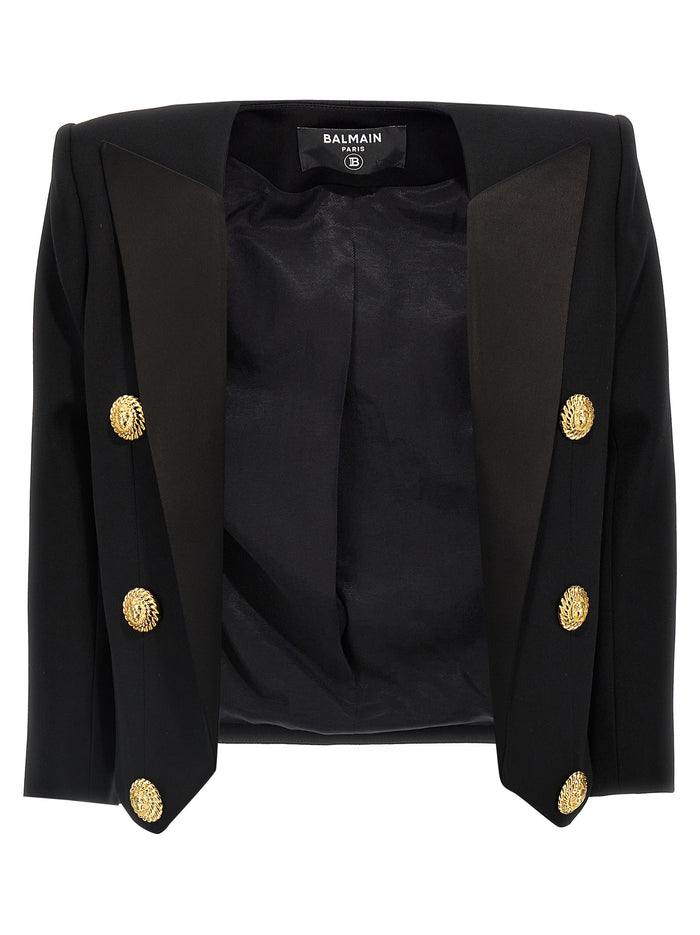 Blazer Spencer Black Virgin Wool Blazer, Suits