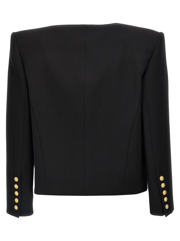 Blazer Spencer Black Virgin Wool Blazer, Suits