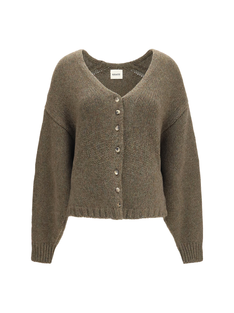 Khaite 100% Cashmere cardigan in green