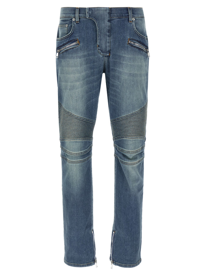 Biker jeans Blue Polyester