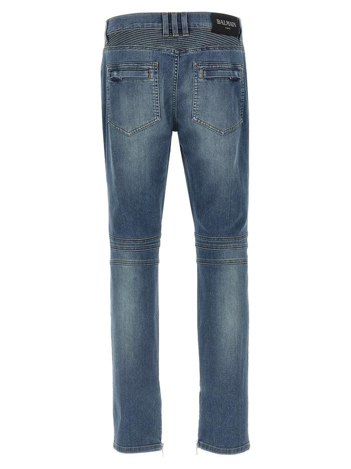 Biker jeans Blue Polyester