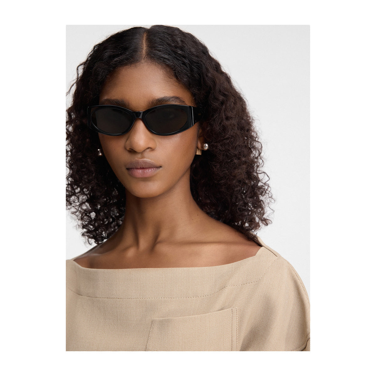 Jacquemus Les lunettes JAC4 Ovalo linea Sculptures C10 Milky Amber Arancione Acetate Occhiali Da Sole