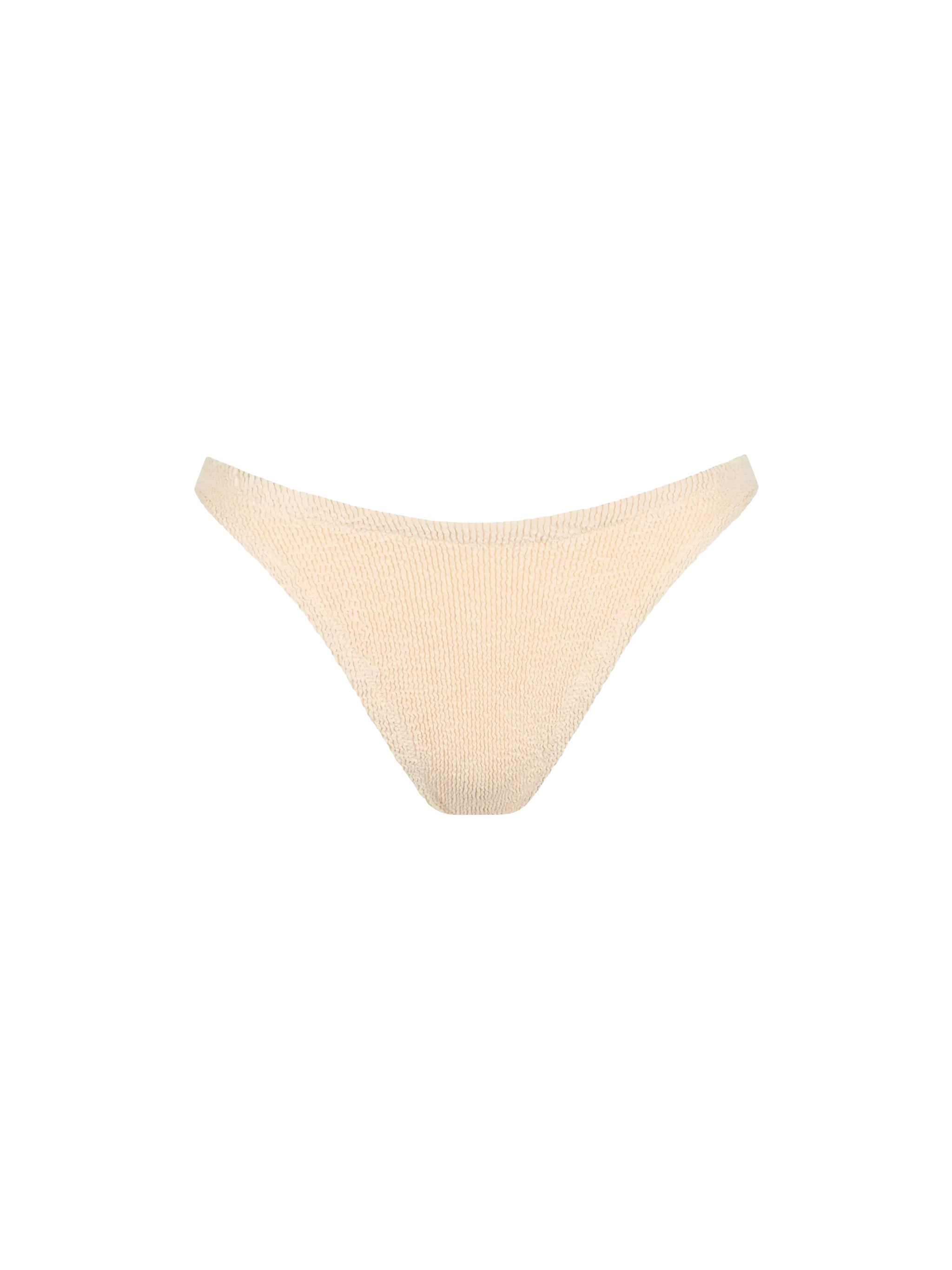 Elise Beige Crinkle Swim Briefs White Bottom