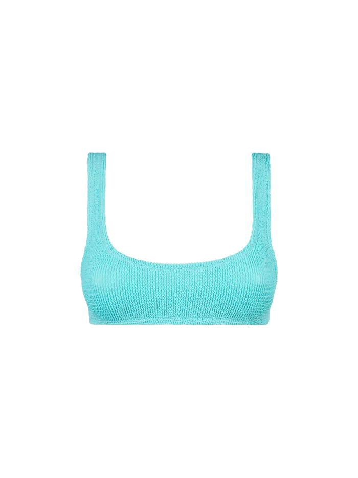 Naima Water Green Crinkle Bralette Bikini Top