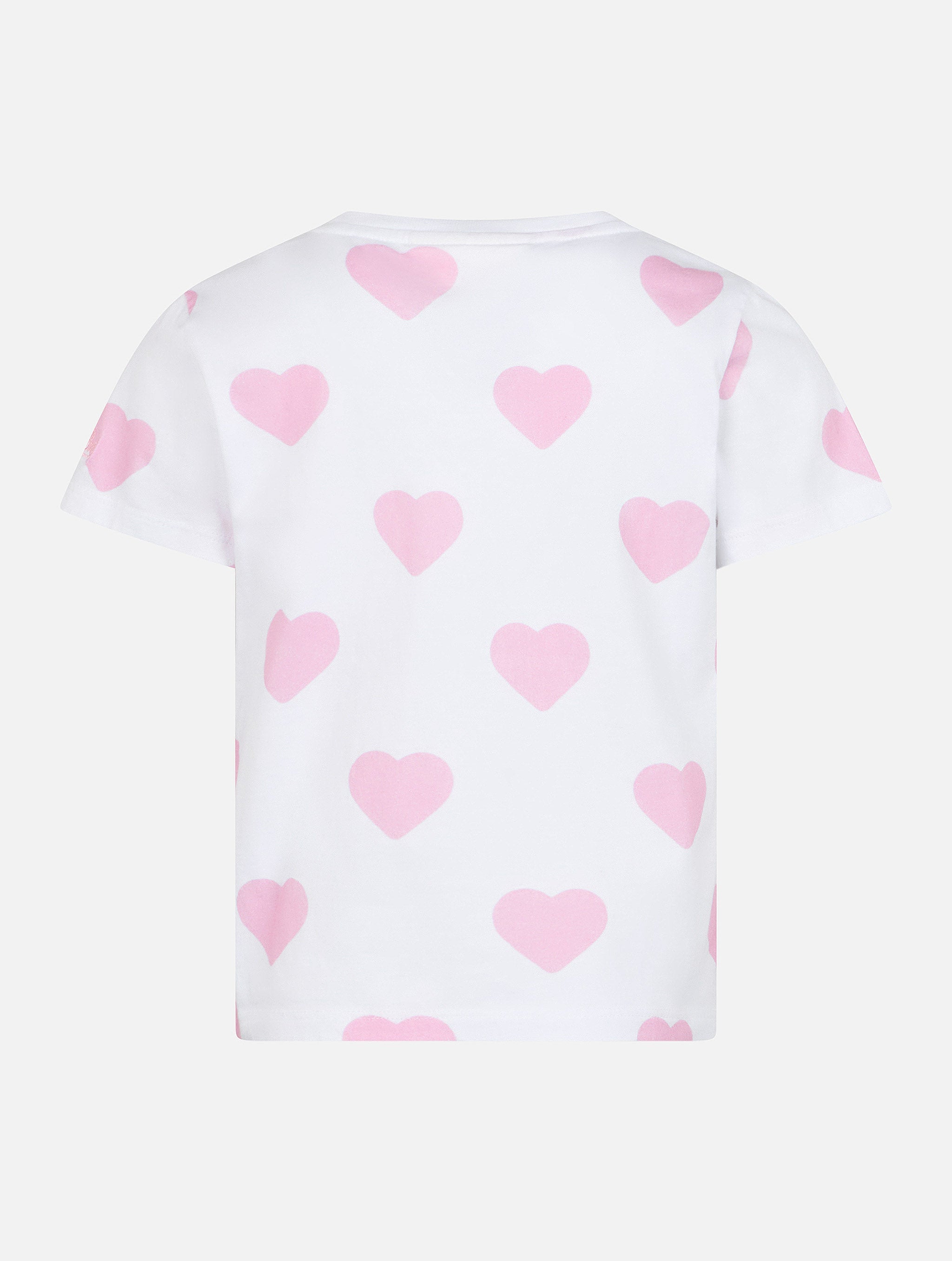 Girl Cotton Jersey Crewneck T-Shirt Elly With St.barth Lover Embroidery White