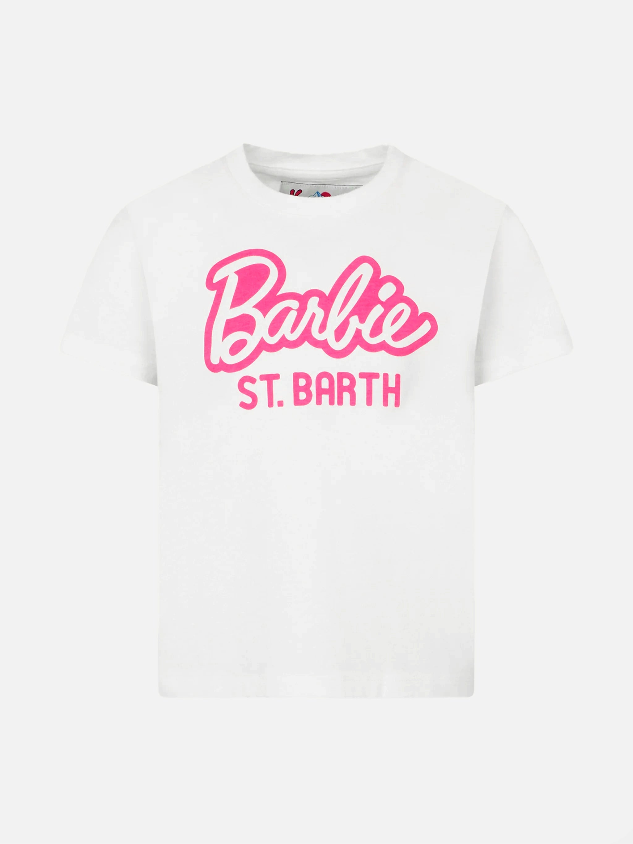 Girl Heavy Cotton T-Shirt With Barbie St. Barth Print | Special Edition White
