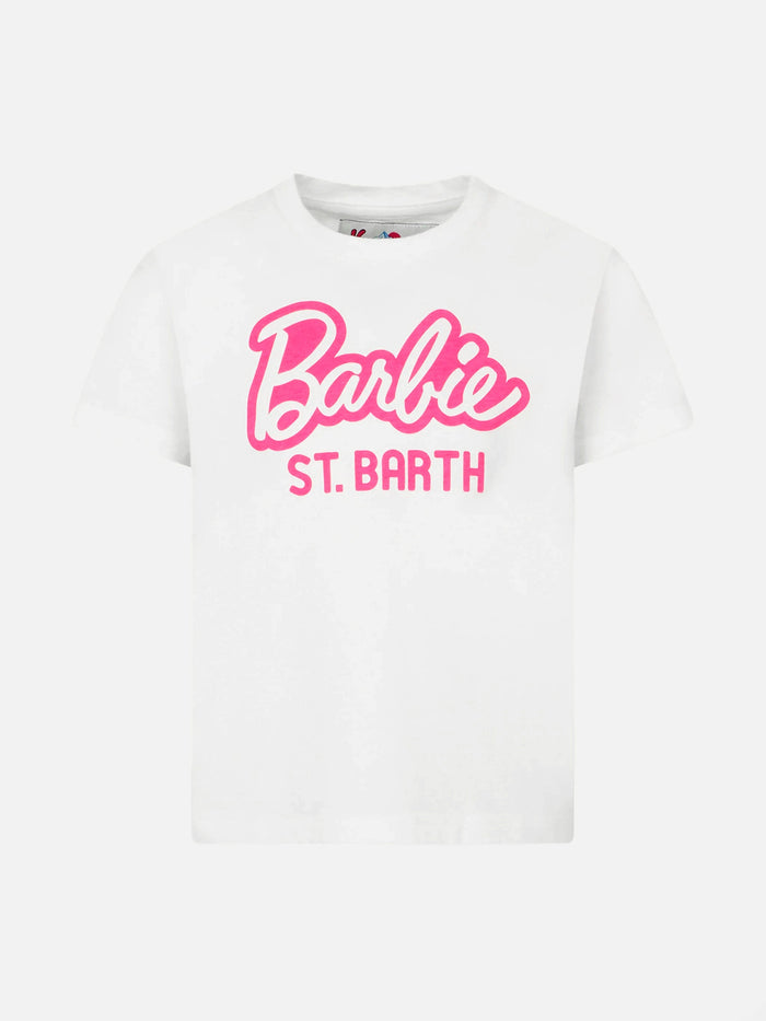 Girl Heavy Cotton T-Shirt With Barbie St. Barth Print | Special Edition White