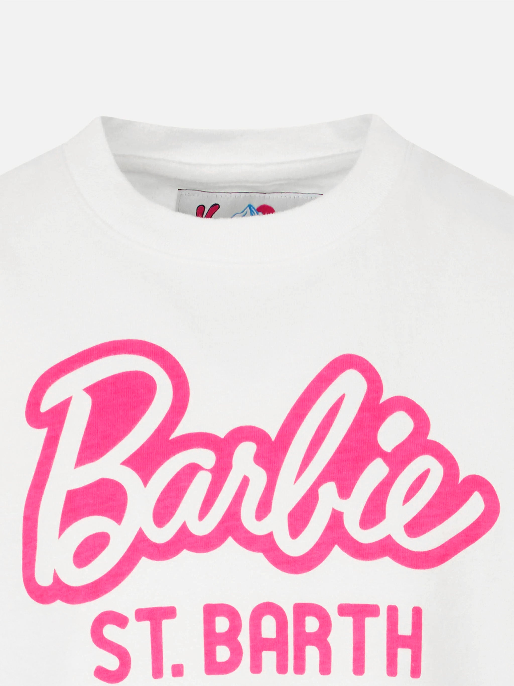 Girl Heavy Cotton T-Shirt With Barbie St. Barth Print | Special Edition White