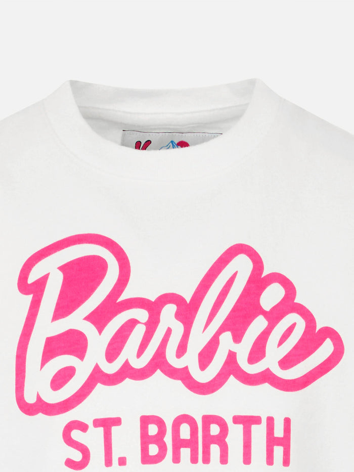 Girl Heavy Cotton T-Shirt With Barbie St. Barth Print | Special Edition White
