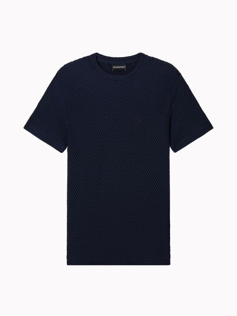 Crewneck T-Shirt Blue Polyamide T-shirts