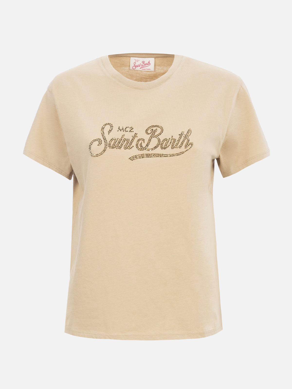 Emilie Cotton T-Shirt With Rhinestone Embroidery White