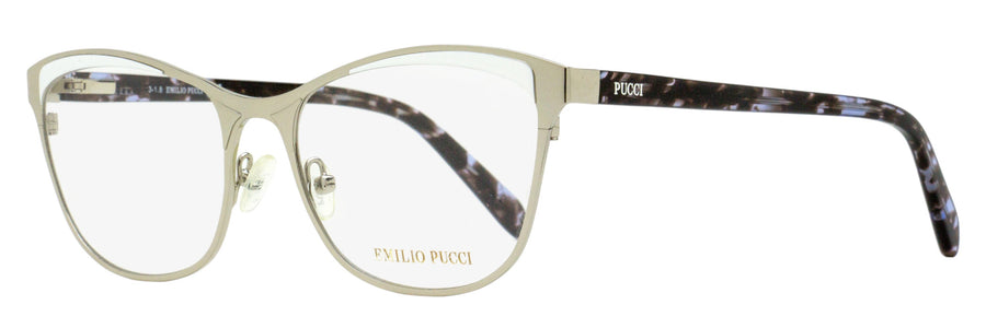 Pucci Sculpted Butterfly Eyeglasses Ep5084 016 Palladium-Blue Havana 53mm Palladium/blue Metal/plastic (acetate)