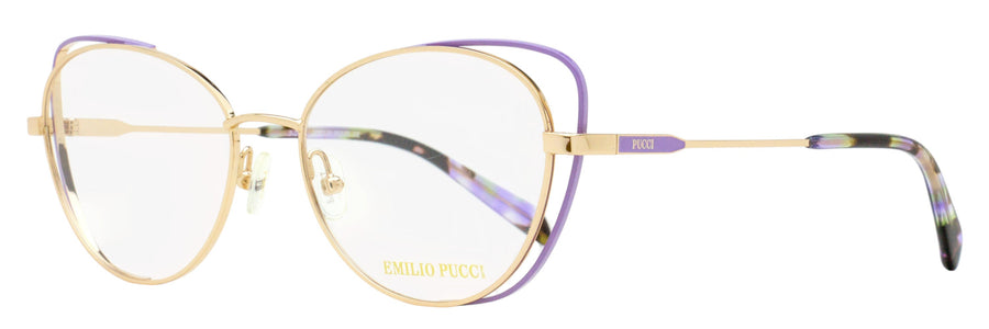 Pucci Floating Oval Eyeglasses Ep5141 028 Gold-Violet 54mm Gold/violet Metal/plastic (acetate)