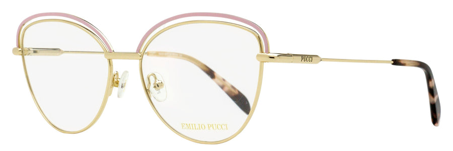 Pucci Refined Butterfly Eyeglasses Ep5170 074 Gold-Rose 55mm Gold/rose Metal/plastic (acetate)