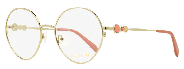 Pucci Round Oversized Eyeglasses Ep5203 032 Gold-Rose 55mm Gold/rose Metal/plastic (acetate)