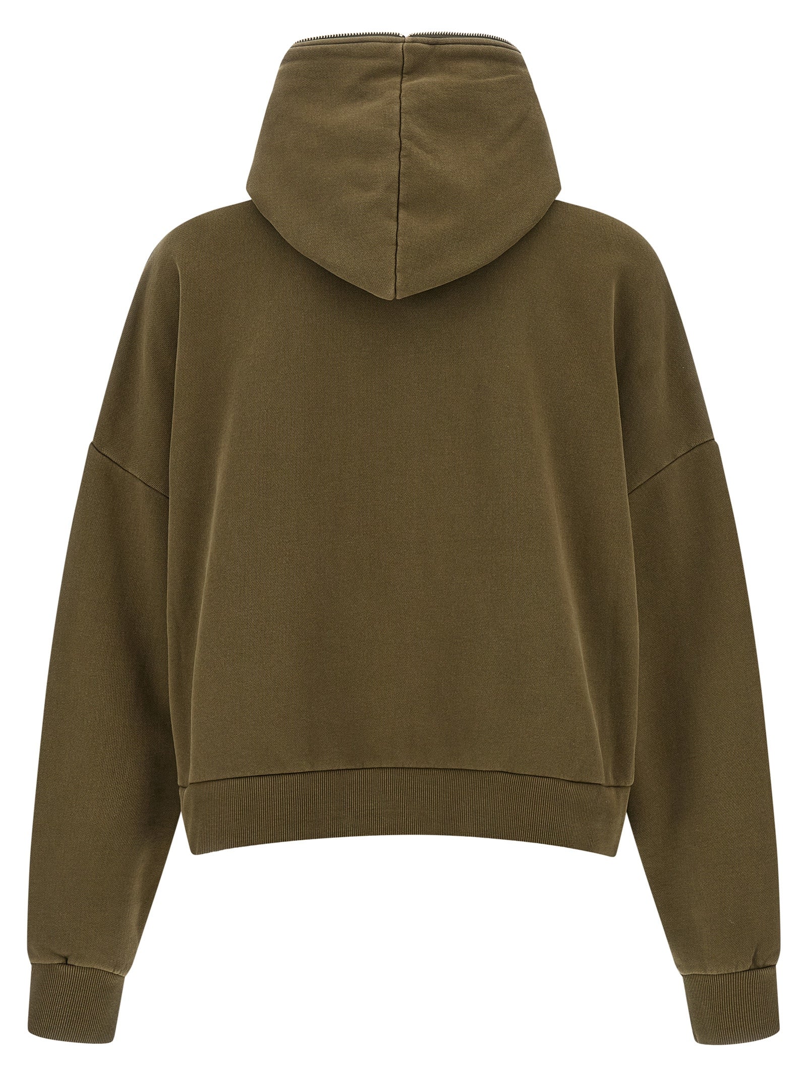 Eternal Zip Washed hoodie Green Cotton Sweatshirt