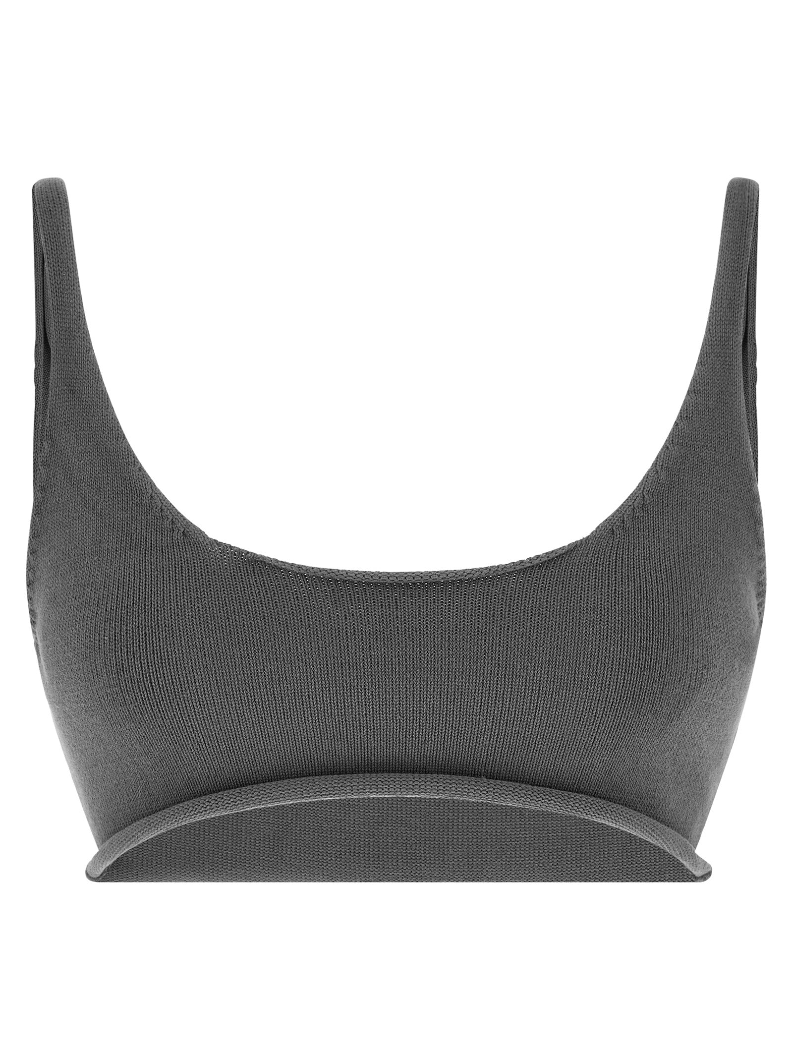 Raw Knit top Gray Cotton Tops