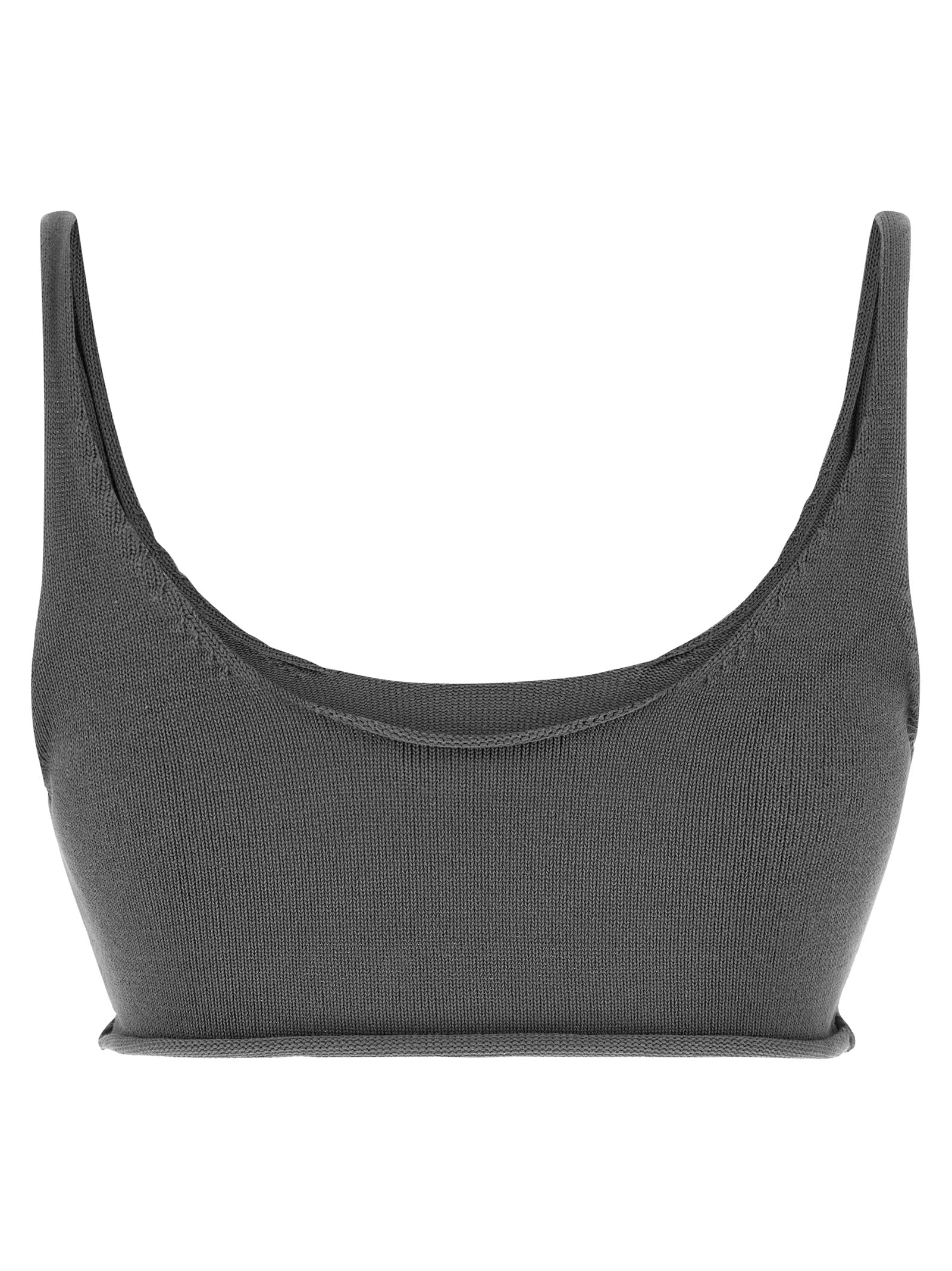 Raw Knit top Gray Cotton Tops