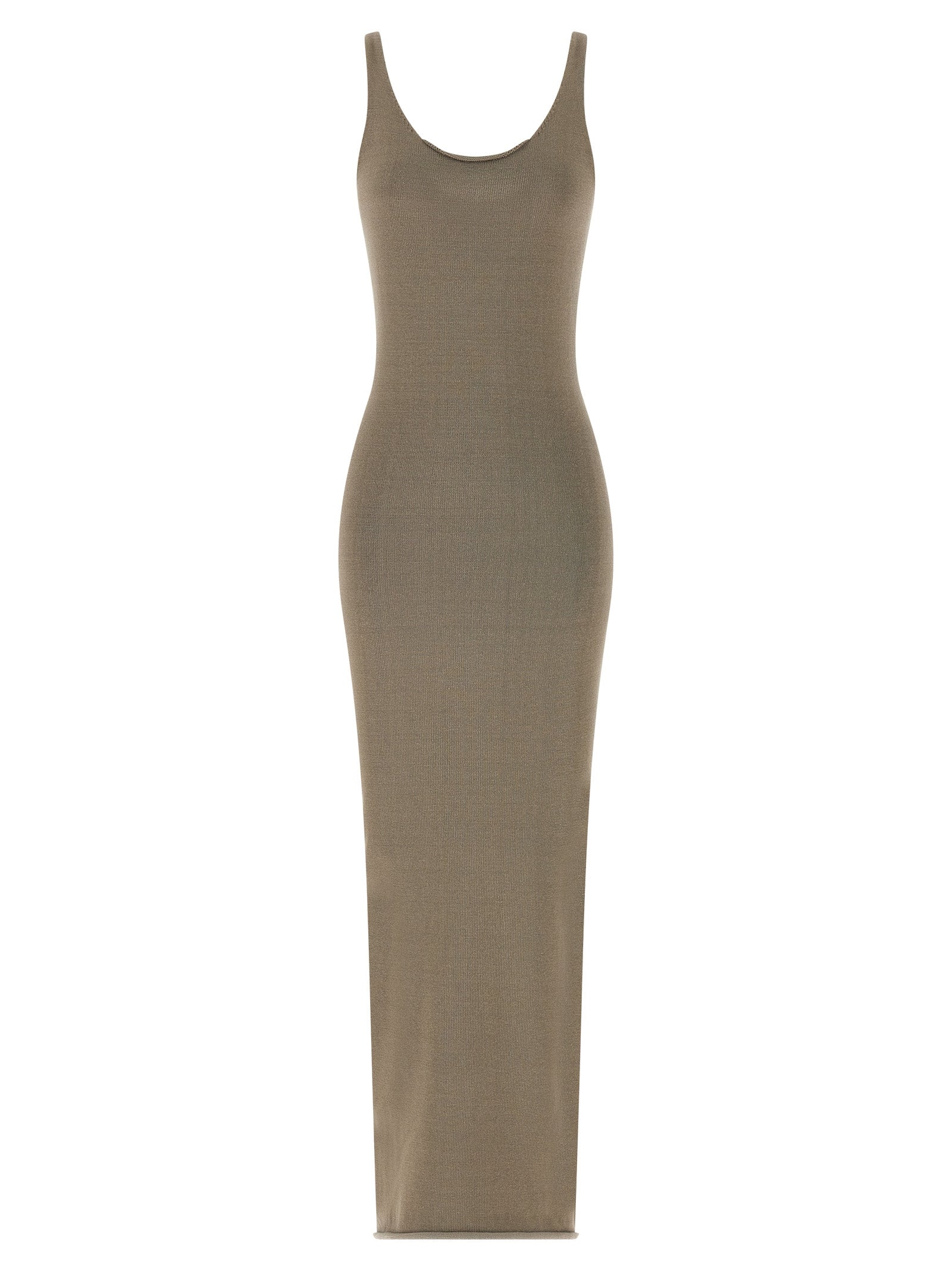 Raw Knit dress Beige Cotton