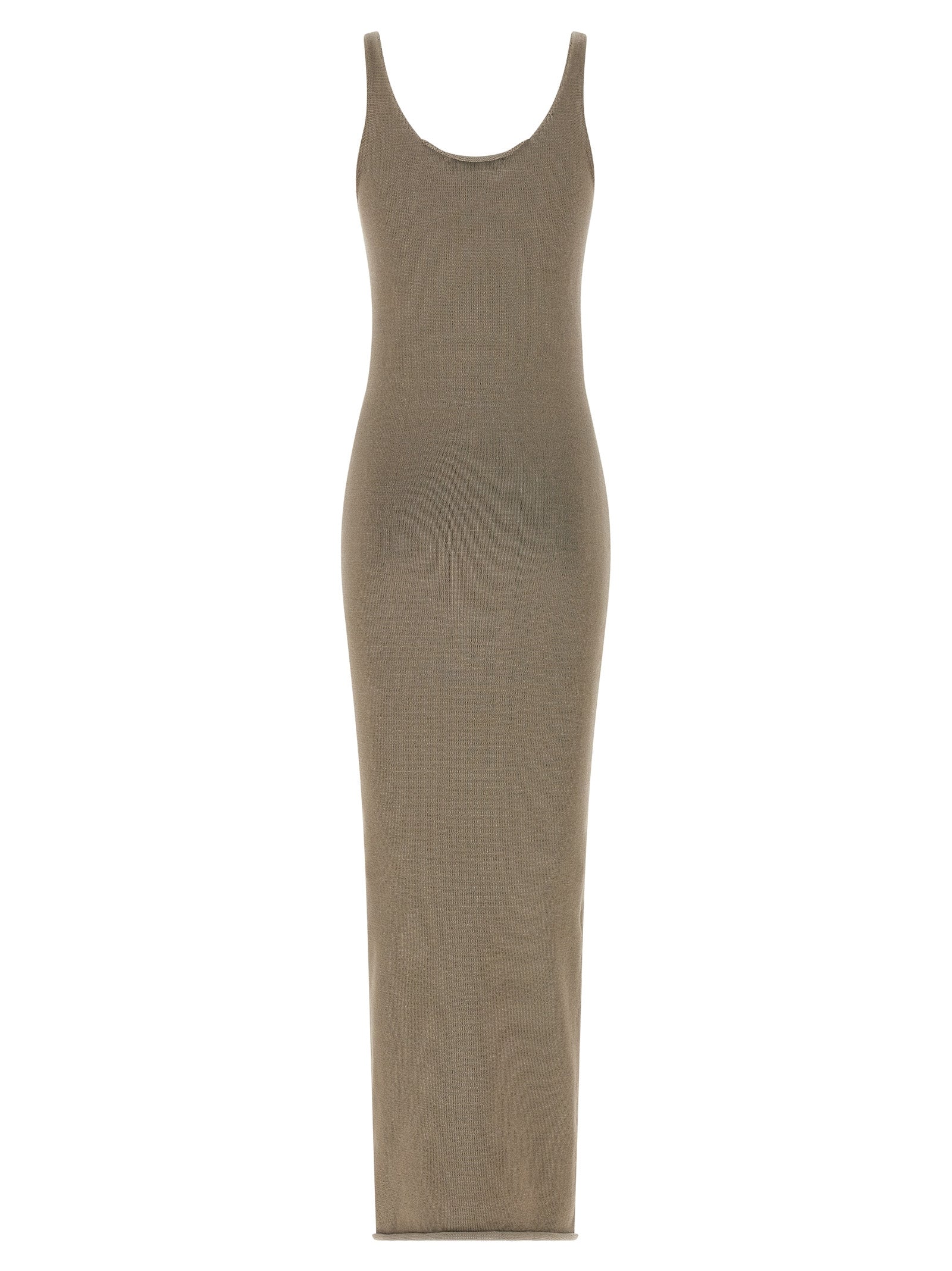 Raw Knit dress Beige Cotton
