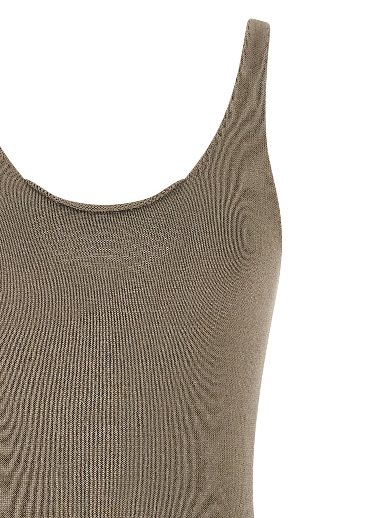 Raw Knit dress Beige Cotton