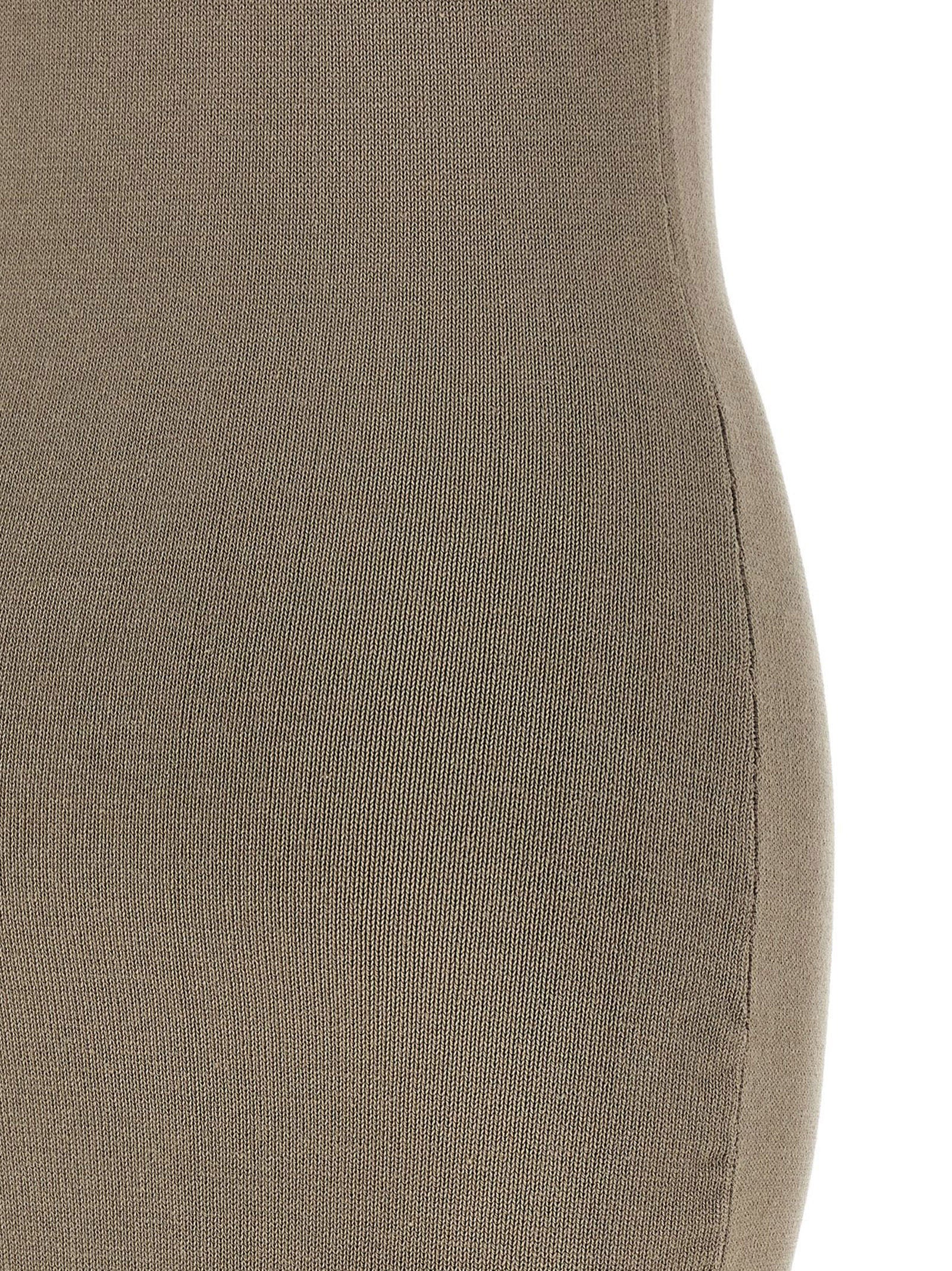 Raw Knit dress Beige Cotton