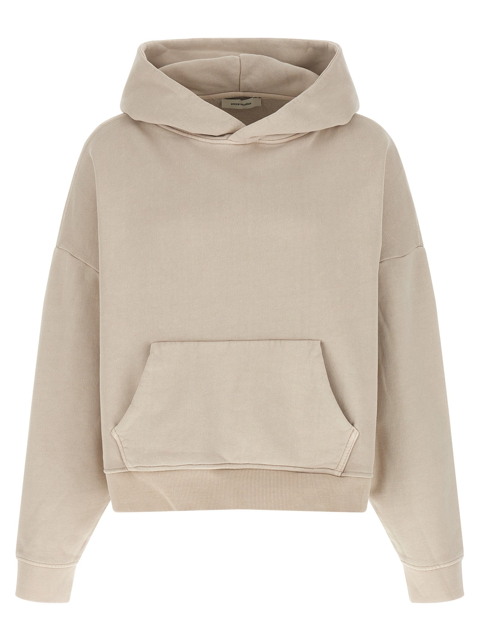 Heavy Hoodie Beige Cotton Sweatshirt