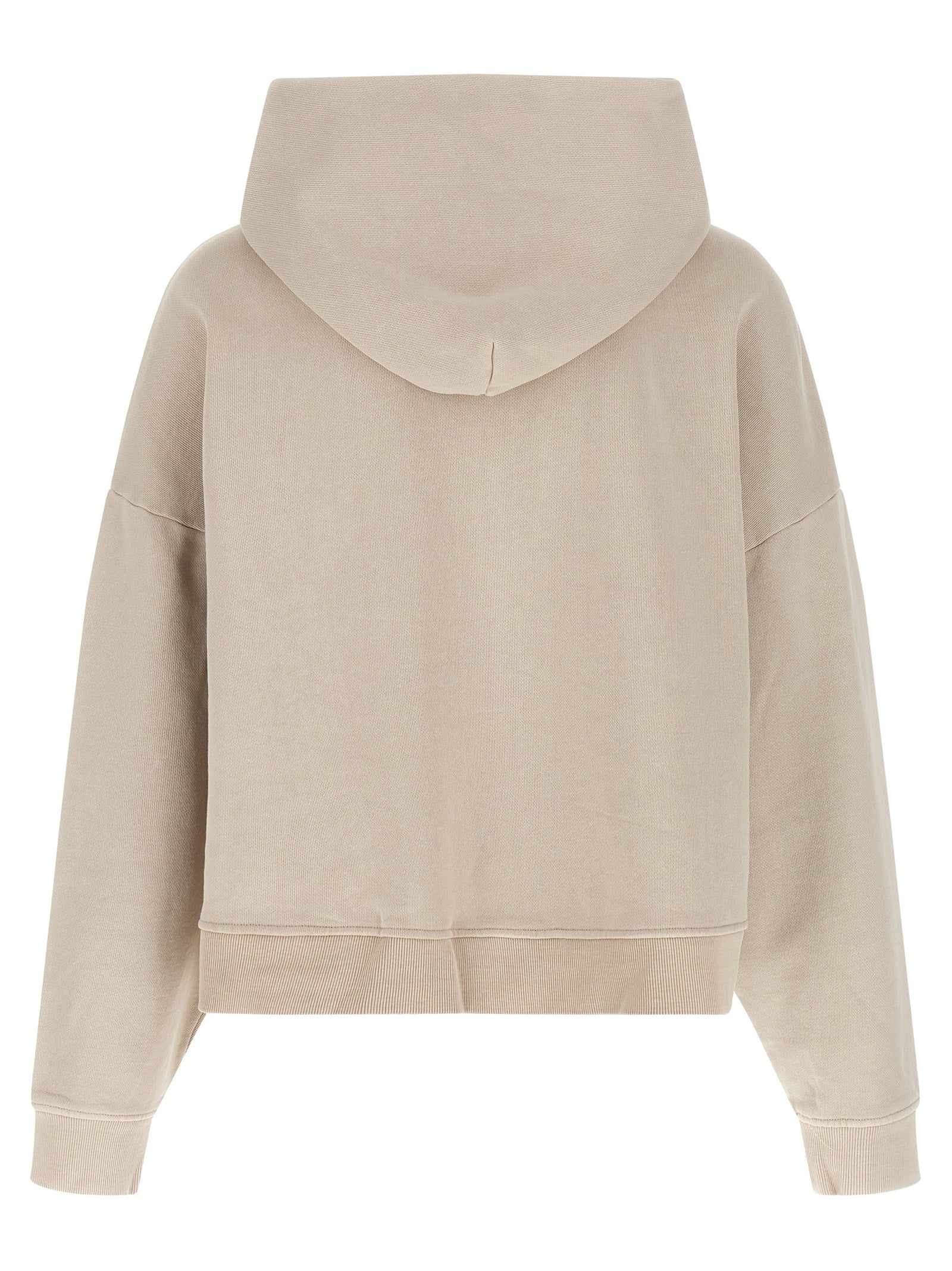Heavy Hoodie Beige Cotton Sweatshirt