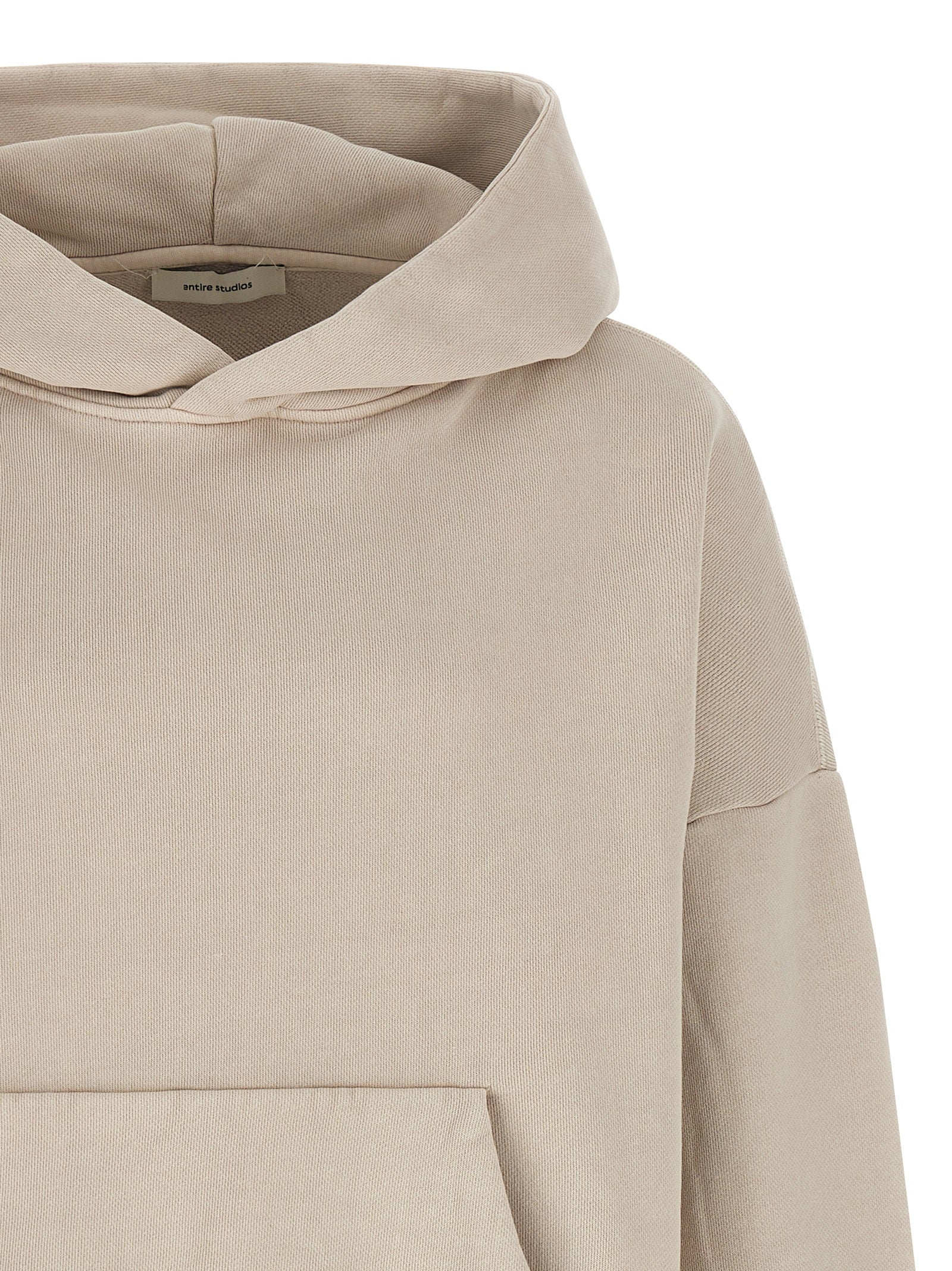 Heavy Hoodie Beige Cotton Sweatshirt