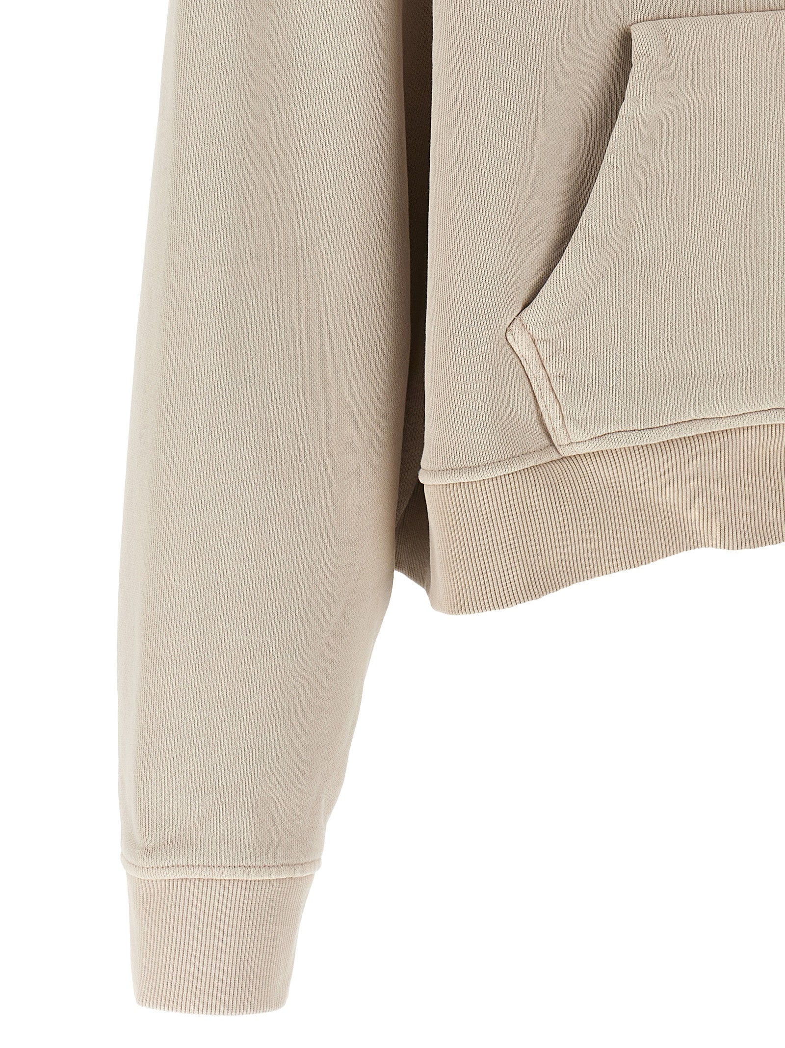 Heavy Hoodie Beige Cotton Sweatshirt